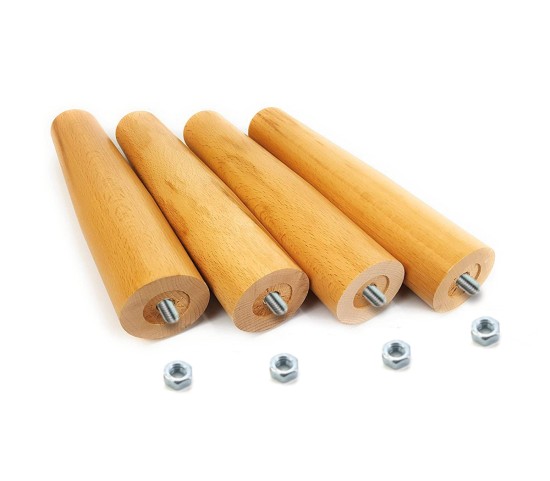 Kit piedi letto rete a doghe legno di faggio Nature Med - Marcapiuma