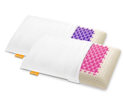 Coppia di cuscini in Memory modello Premium Fucsia e Purple fodera sfoderabile in cotone - Marcapiuma