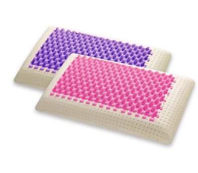 Coppia di cuscini in Memory modello Premium Fucsia e Purple fodera sfoderabile in cotone - Marcapiuma 2
