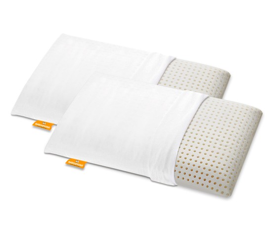 Paire d'oreillers à mémoire de forme modèle Slow Memory forme savon déhoussable COTON avec fermeture éclair - Marcapiuma