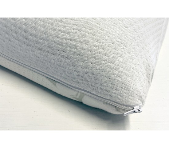 Almohada viscoelástica modelo Slow Memory forma de jabón funda desenfundable SILVER ANTISTRESS con cremallera - Marcapiuma