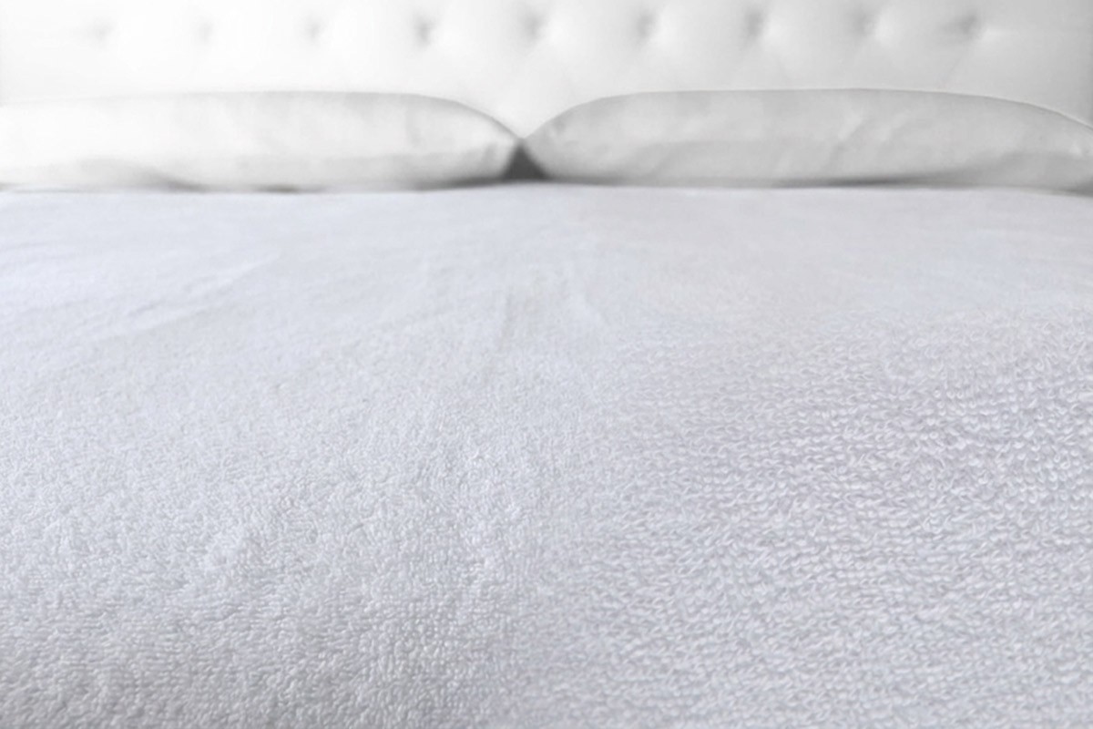 Protège-matelas en coton éponge  forme sac avec fermeture éclair | Non matelassé et respirant