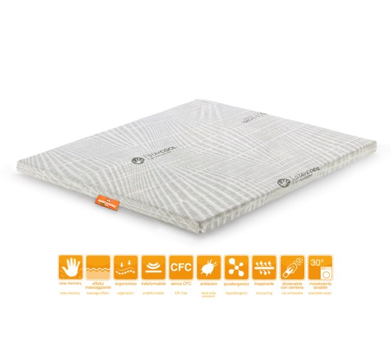 Topper rinfrescante in Memory modello Polar matrimoniale Rivestimento Staycool - Marcapiuma