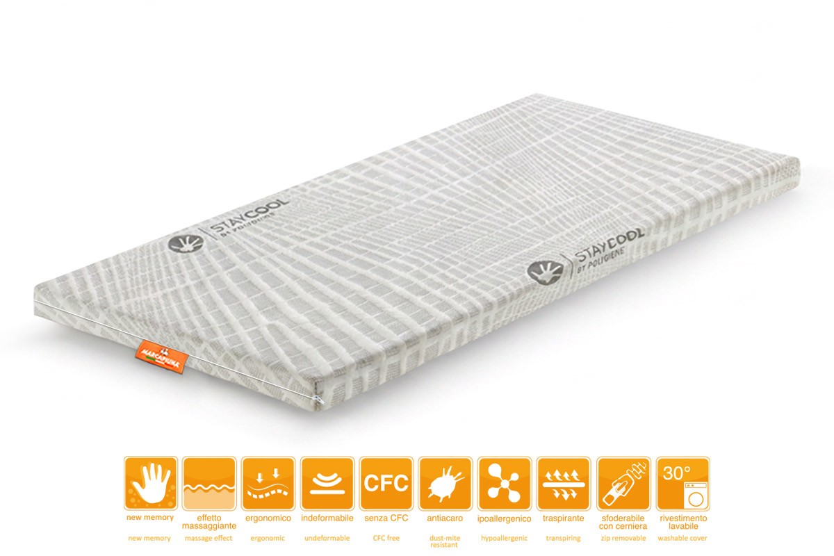 Cooling Memory Foam Topper POLAR with STAYCOOL® Cover Single - Marcapiuma