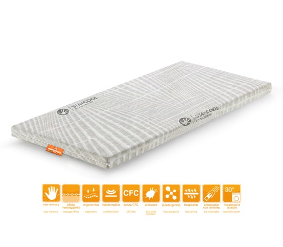 Surmatelas rafraîchissant en Memory Foam modèle POLAR avec revêtement STAYCOOL® Simple - Marcapiuma