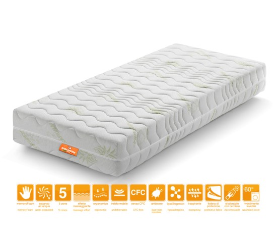 Matelas en Mémoire de Forme RAINBOW Simple avec housse Aloe Vera - Marcapiuma
