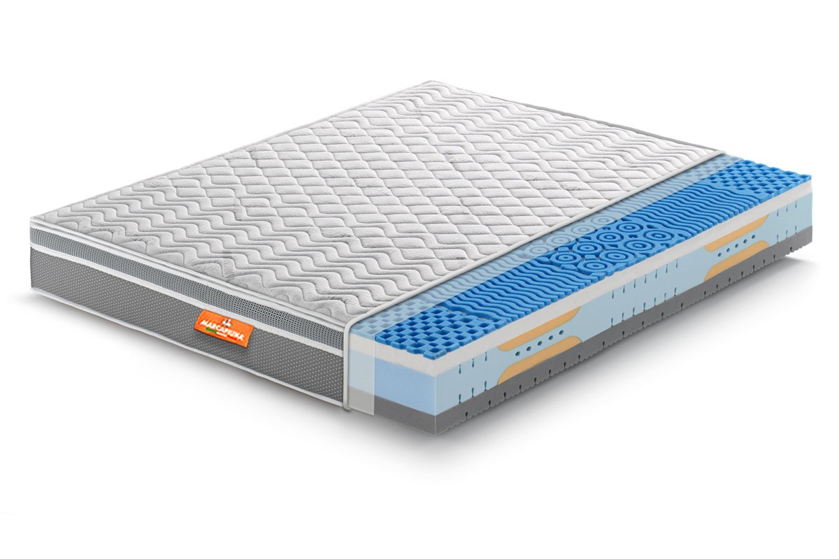 Double Memory Foam Mattress Top Relax Model Thermic SEZ Cover - Marcapiuma
