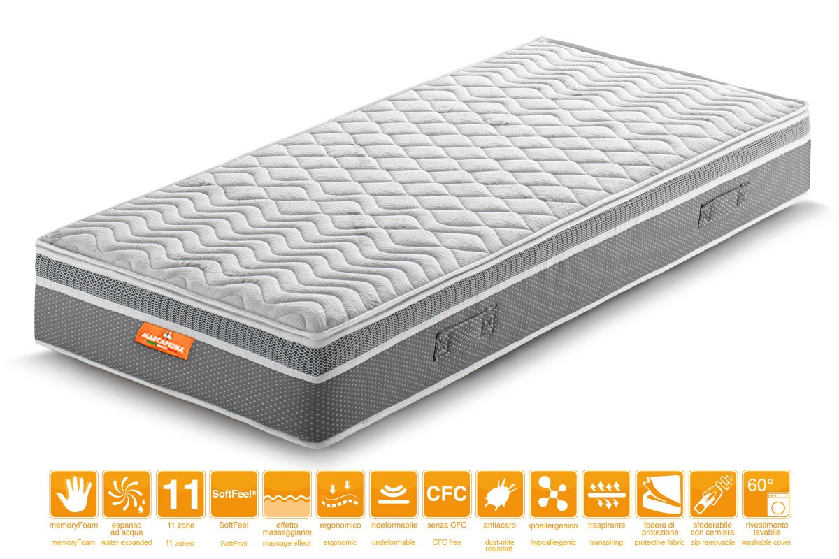 Memoryschaummatratze Modell Top Relax Einzelbett Bezug Thermic - Marcapiuma
