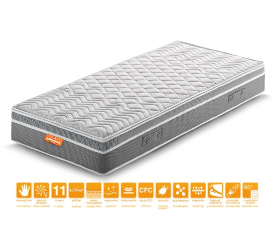 Single Memory Foam Mattress Top Relax Model Thermic Cover - Marcapiuma