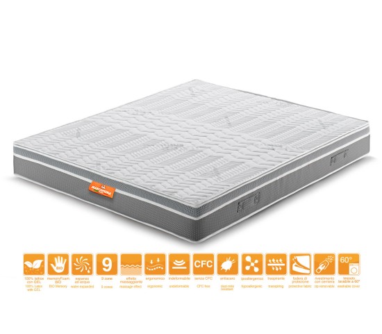 Celebration Double Latex Gel Memory Foam Mattress with Silver Antistress Cover - Marcapiuma