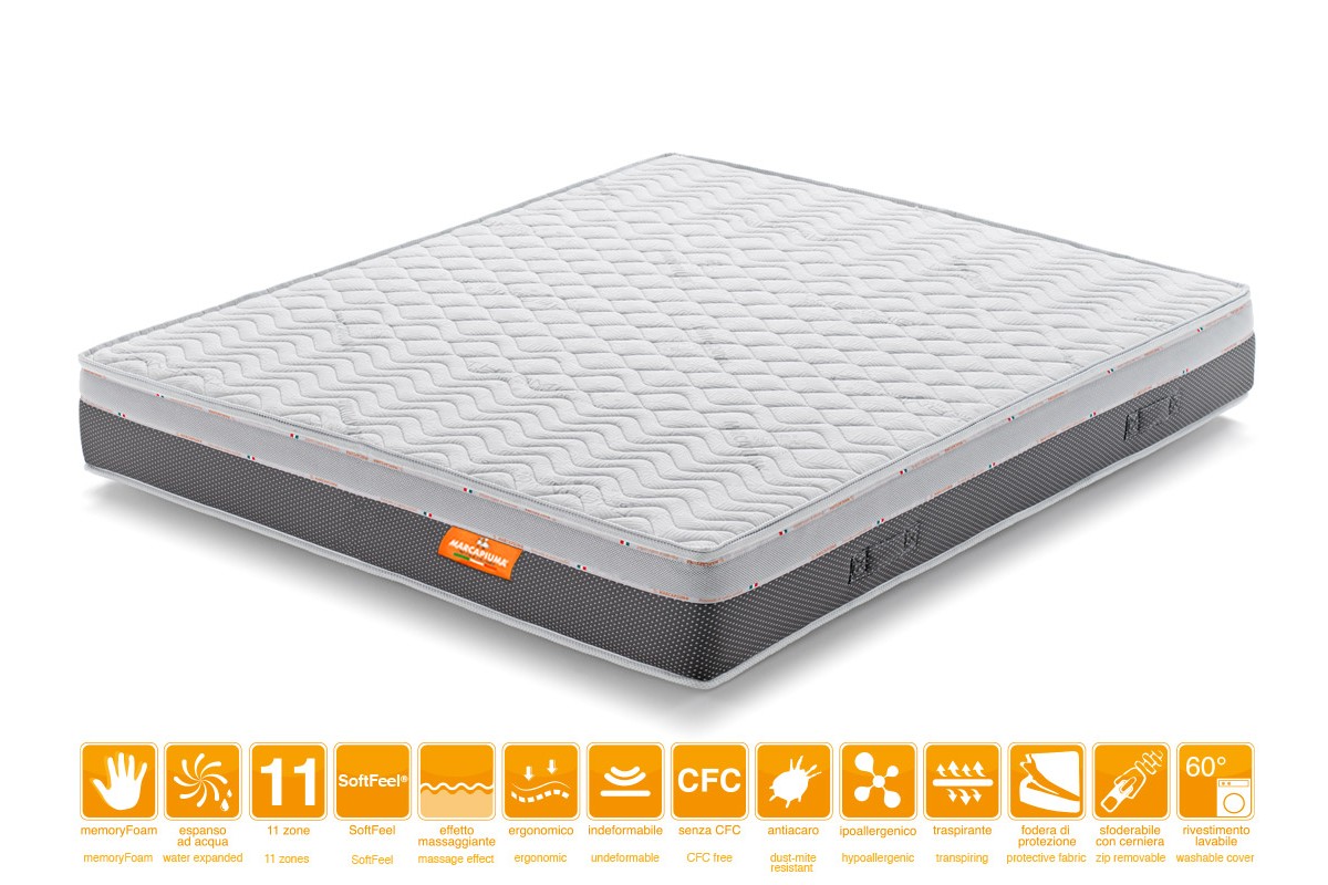 Materasso in Memory Silver Antistress modello Top Relax Matrimoniale - Marcapiuma