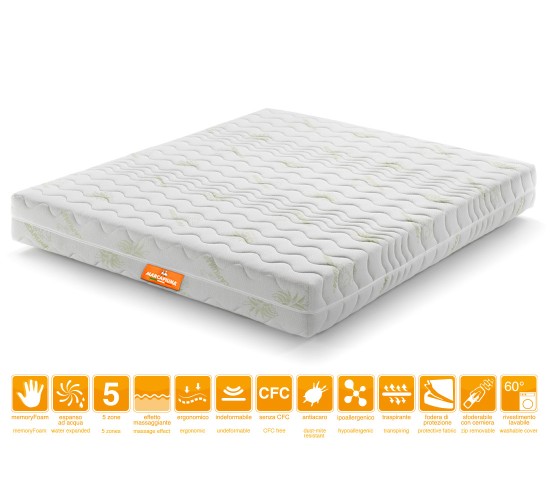 Memory Foam Double Mattress RAINBOW Aloe Vera - Marcapiuma