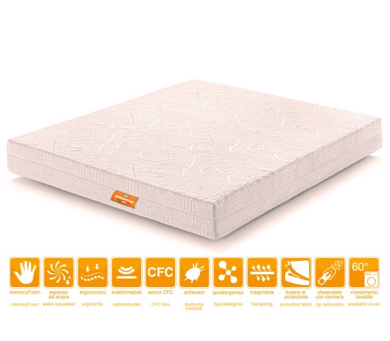 Materasso Memory modello BIO DREAM Matrimoniale Rivestimento Sfoderabile - Marcapiuma