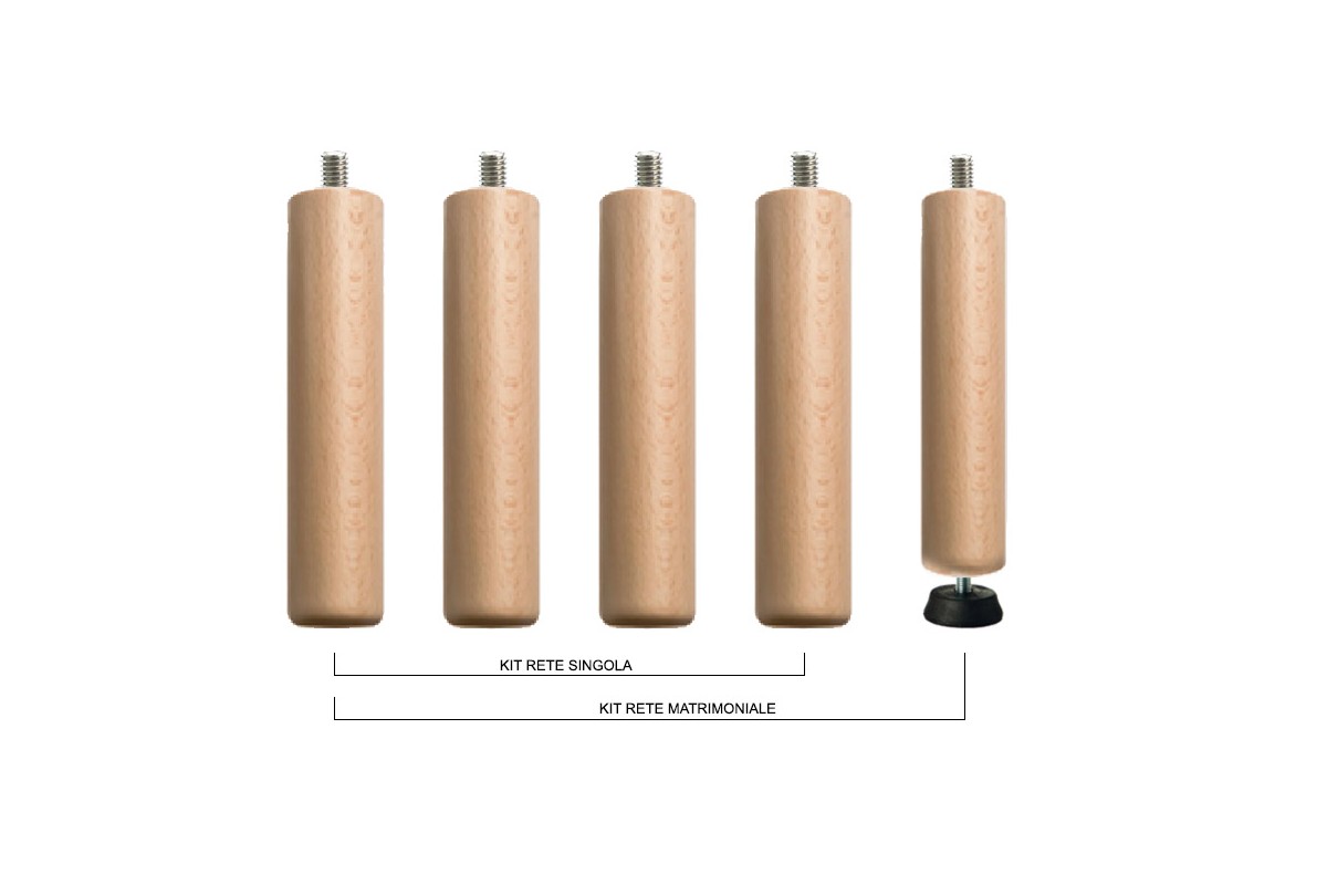 DUÉRMETE ONLINE Rete A Doghe Per Letto 80x180 Con Piedini 27 Cm - Acciaio E Legno Antirumore