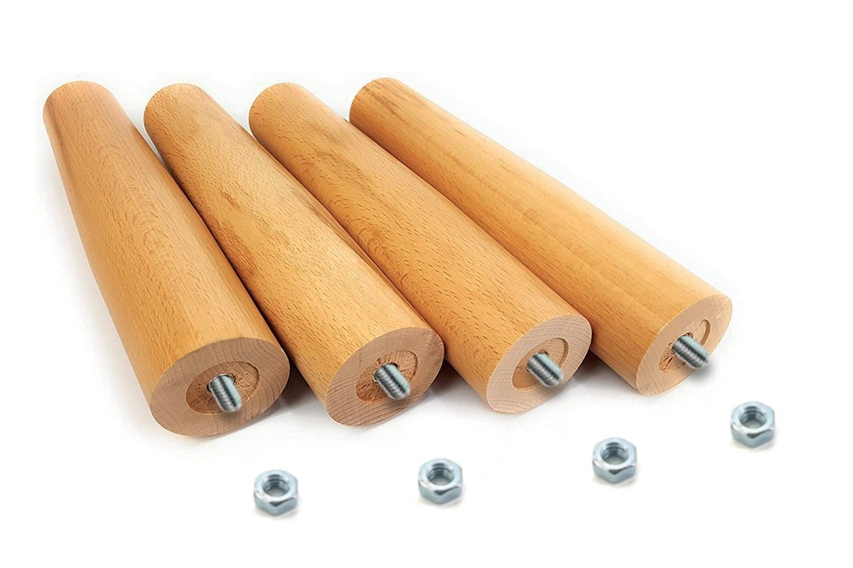 Kit piedi letto rete a doghe legno di faggio Nature Med - Marcapiuma