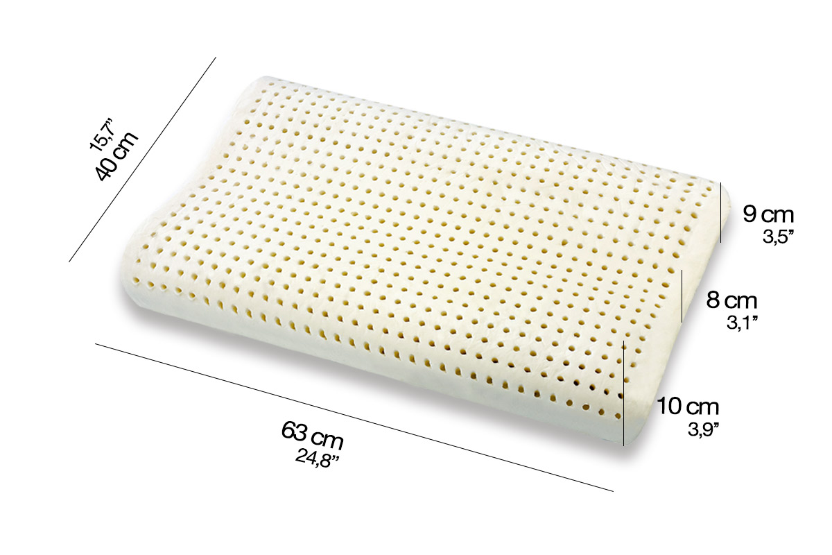 Natural Latex Pillow model NATURAL wave-shaped - Marcapiuma