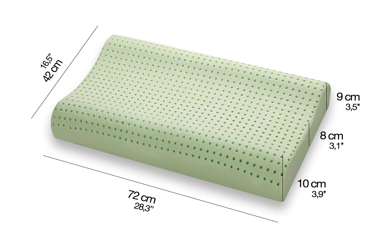 Memory Foam pillow BIO GREEN wave-shaped - Marcapiuma