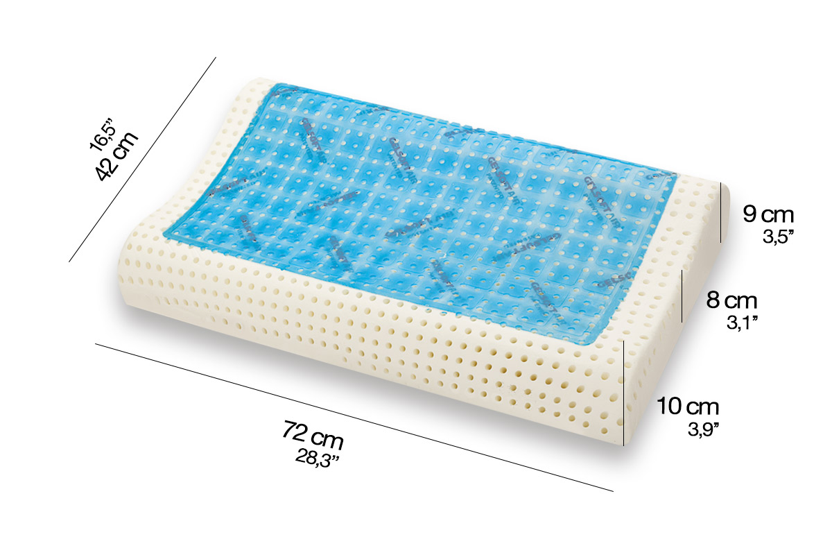 Memory pillow MEMORY GEL wave-shaped measurements -Marcapiuma