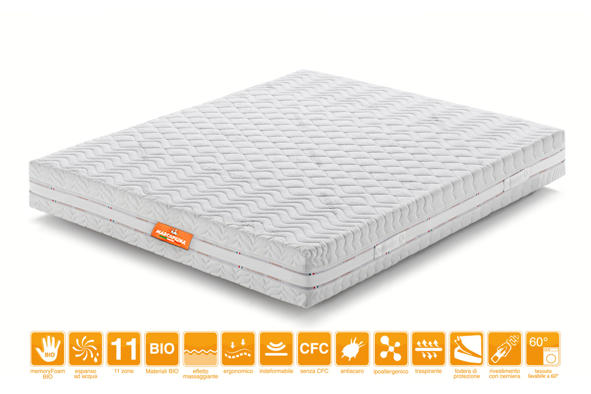 Materasso memory modello Bio Paradise rivestimento Thermic - Marcapiuma